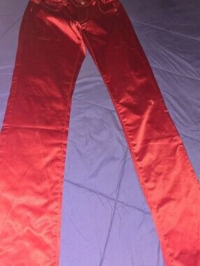 Ci Sono Red Satin Ankle Pants